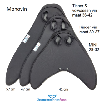 MINI Delphi Zeemeerminstaart maat 122-128 met MINI Monovin voor schoenmaat 28-32, Zwembril en Bikini top X
