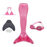 MINI Hearts zeemeerminstaart maat 122-128 met MINI Monovin voor schoenmaat 28-32, Zwembril en Bikini top X