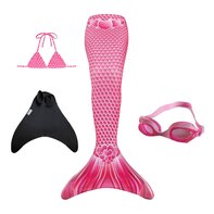 Hearts zeemeerminstaart met Monovin, Zwembril en Bikini top X